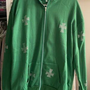 Fresh out of package XXL green zip up sweatshirt